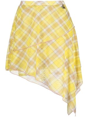 Diesel tartan check-print skirt - Yellow