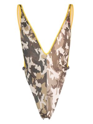Diesel Tessah camouflage-print swimsuit - Green