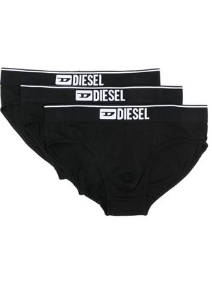 Diesel three-pack of logo-waist briefs - Black