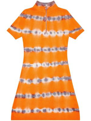 Diesel tie-dye half-zip wool minidress - Orange