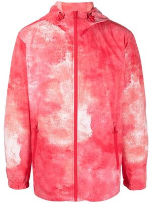Diesel tie-dye print hooded jacket - Red