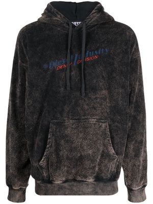 Diesel towelling-finish hoodie - Grey