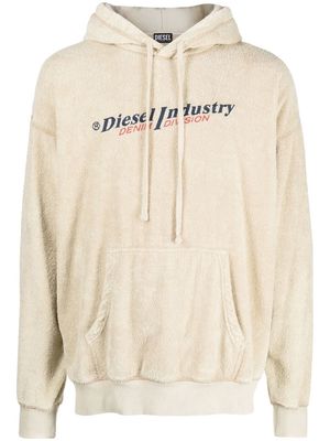 Diesel towelling-finish hoodie - Neutrals