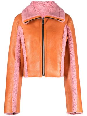 Diesel two-tone leather jacket - Orange