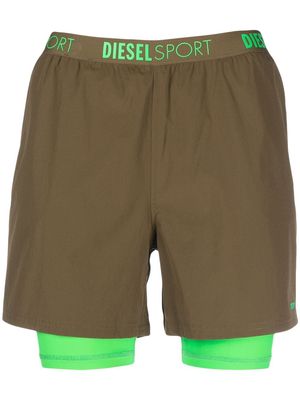 Diesel two-tone performance shorts - Green
