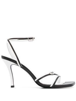 Diesel two-tone strappy 10mm leather sandals - Black