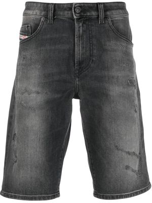 Diesel washed-effect denim shorts - Black
