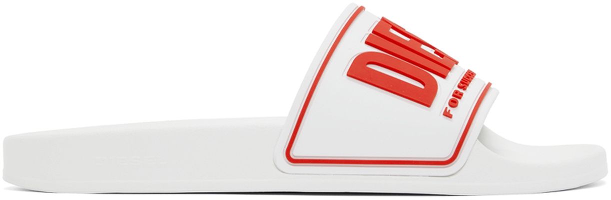 Diesel White & Red Logo Slides