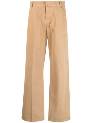 Diesel wide-leg cotton trousers - Neutrals