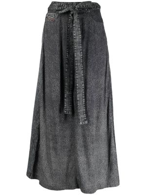 Diesel wrapped stonewash maxi-skirt - Black