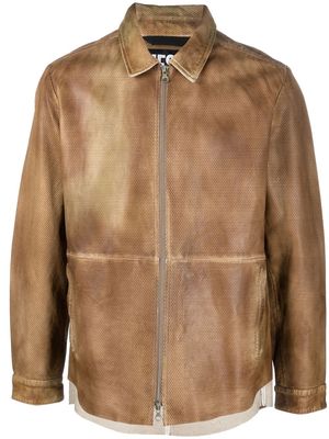 Diesel zipped-up leather jacket - Neutrals