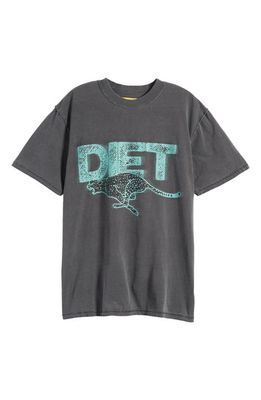 DIET STARTS MONDAY Oversize Cheetah Graphic T-Shirt in Vintage Black