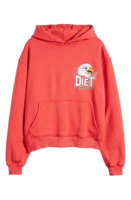 DIET STARTS MONDAY Oversize Winner's Graphic Hoodie in Red
