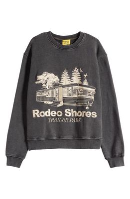 DIET STARTS MONDAY Rodeo Shores Embroidered Sweatshirt in Vintage Black