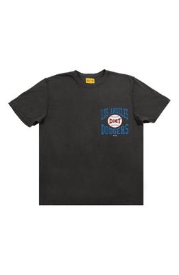 DIET STARTS MONDAY x '47 Dodgers Baseball Graphic T-Shirt in Vintage Black