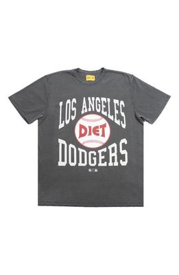 DIET STARTS MONDAY x '47 Dodgers Baseball Graphic T-Shirt in Vintage Grey