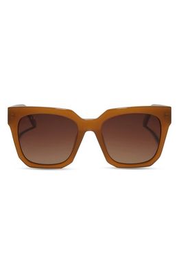 DIFF Ariana 54mm Gradient Polarized Square Sunglasses in Brown Gradient