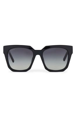 DIFF Ariana 54mm Gradient Square Sunglasses in Black/Grey Gradient