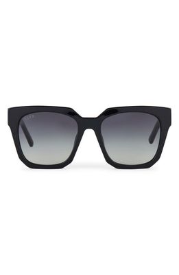 DIFF Ariana II 54mm Gradient Square Sunglasses in Black/Grey Gradient 