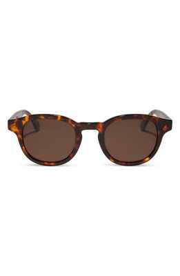 DIFF Arlo XL 50mm Polarized Small Round Sunglasses in Rich Tort /Brown 