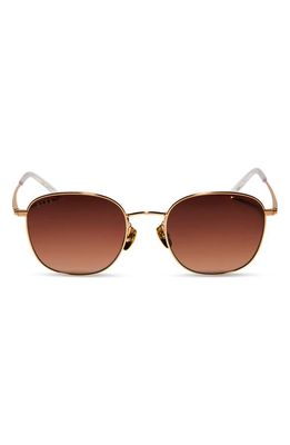 DIFF Axel 51mm Round Sunglasses in Gold/Brown Gradient