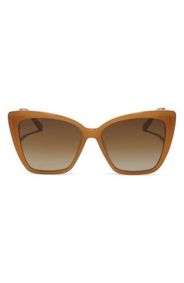 DIFF Becky II 58mm Gradient Polarized Cat Eye Sunglasses in Brown Gradient
