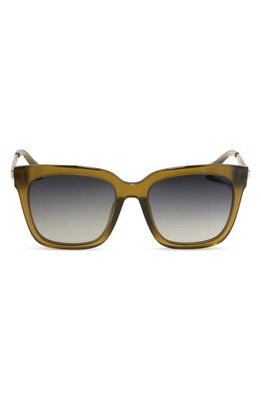 DIFF Bella 54mm Gradient Square Sunglasses in Olive/Grey Gradient