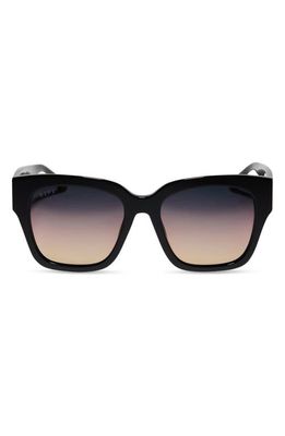 DIFF Bella 54mm Polarized Square Sunglasses in Black/Twilight