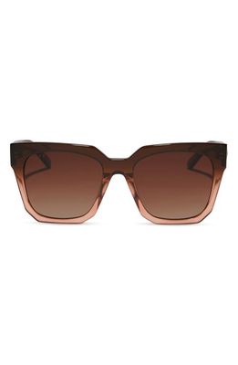 DIFF Bella II 54mm Gradient Polarized Square Sunglasses in Brown Gradient