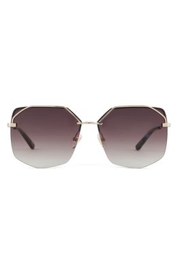 DIFF Bree 62mm Gradient Polarized Oversize Square Sunglasses in Gold/Brown Gradient