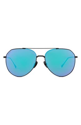 DIFF Dash 61mm Mirrored Aviator Sunglasses in Purple Mirror
