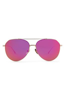DIFF Dash 61mm Mirrored Aviator Sunglasses in Sunset Mirror