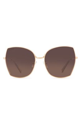 DIFF Donna 55mm Butterfly Sunglasses in Gold
