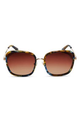 DIFF Genevive 57mm Gradient Square Sunglasses in Brown Gradient