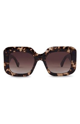 DIFF Giada 52mm Gradient Polarized Square Sunglasses in Brown Gradient