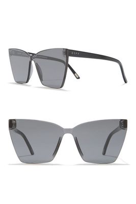 DIFF Goldie 65mm Oversize Cat Eye Sunglasses in Black/Black