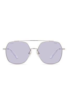 DIFF H. E.R. Paradise 60mm Aviator Sunglasses in Silver /Lavender