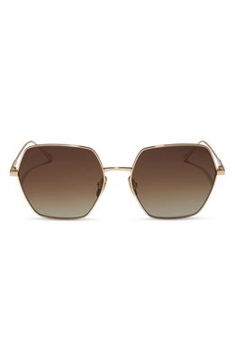 DIFF Harlowe 55mm Gradient Polarized Square Sunglasses in Brown Gradient