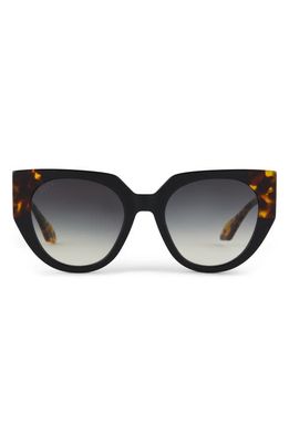 DIFF Ivy 52mm Gradient Polarized Round Sunglasses in Grey Gradient