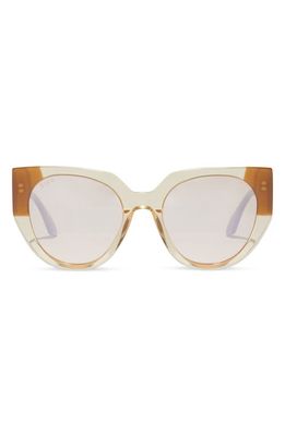 DIFF Ivy 52mm Round Sunglasses in Honey Crystal Flash