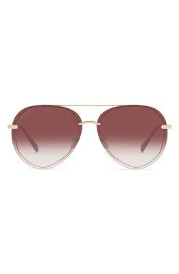 DIFF Lenox 62mm Oversize Aviator Sunglasses in Gold