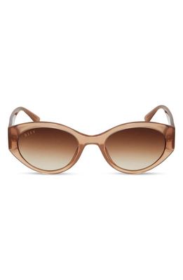DIFF Linnea 55mm Oval Sunglasses in Taupe/Brown Gradient