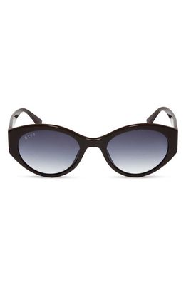 DIFF Linnea 55mm Oval Sunglasses in Truffle/Grey Gradient