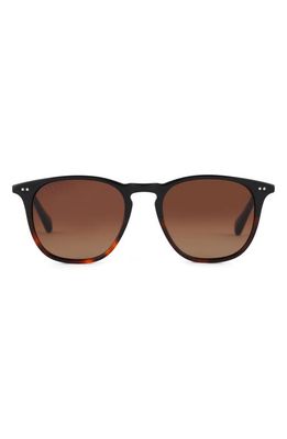 DIFF Maxwell 51mm Gradient Polarized Round Sunglasses in Brown Gradient