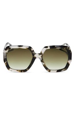 DIFF Nola 51mm Polarized Gradient Square Sunglasses in Kombu/Olive Gradient