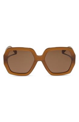 DIFF Nola 51mm Polarized Square Sunglasses in Brown