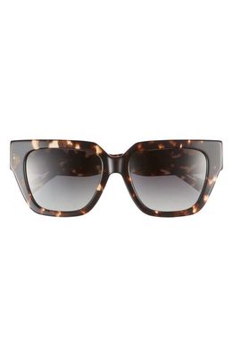 DIFF Remi II 53mm Gradient Polarized Square Sunglasses in Grey Gradient/Espresso Tortoi