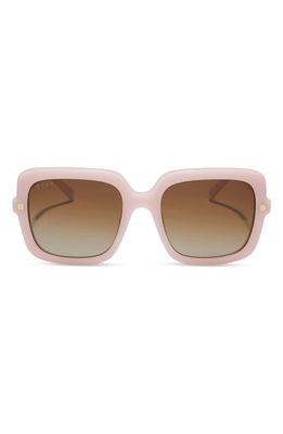 DIFF Sandra 54mm Polarized Gradient Square Sunglasses in Brown Gradient