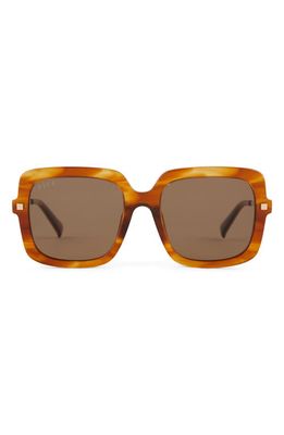 DIFF Sandra 54mm Polarized Square Sunglasses in Brown