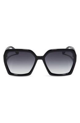 DIFF Sloane 54mm Gradient Polarized Square Sunglasses in Grey Gradient